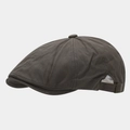 Primer plano de gorra de algodón gris oscuro con hebilla metálica lateral ajustable - Ajustable / Gris