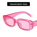 Eleganti occhiali da sole rettangolari in rosa trasparente con montatura piccola retrò - Rosso Rosa Trasparente