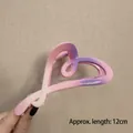 Pink and purple gradient heart-shaped hair claw clip in 12cm size for women - Gradient Heart Purple-12cm