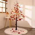 Set albero di Natale LED 1,8m con 92 palline rosse, gonna in peluche e luci calde - Set Classico Rosso Crittografia 1.8m