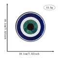 Blue evil eye sequin patch embroidery for clothing decor, 19.1cm circular design - Round Green Pupil Eye