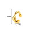 Minimalist gold C-shaped clip earring with 1.72cm height and 1.57cm width measurements - Fluid Shape (2626-5#) / Gold