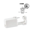 Disposable ear piercing kit with 4mm silver flower-shaped cubic zirconia stud - Steel 4mm White Crystal Flower