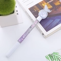 White decorative gel pen with purple glitter liquid sand and white butterfly wing ornament - Butterfly White