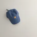 Casquette en coton bleu pour enfants avec broderie fleur jaune et bord réglable - Bleu