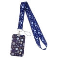 Blue Turkish Evil Eye patterned lanyard and card holder set with metal clip buckle - YZ645-5 (Lanyard + Card Holder Set)