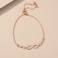 Rose gold infinity symbol bracelet with diamonds and adjustable chain for women - 925 Silver / SY108 Rose Gold Infinity Rhinestone (Bracelet)
