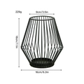 Nordic black metal lantern candle holder with geometry wire cage, 18cm height and 229g weight - Medium Rhombic Lantern Candle Holder - Black / 16x16x18cm (Opening 9cm)
