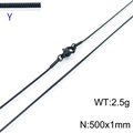 Minimalist black stainless steel snake chain necklace with lobster clasp 500mm length - Black 1.0mm Snake Chain (KN203720-Z)