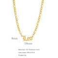 Golden 18K plated stainless steel necklace featuring a Leo zodiac name pendant charm - Leo / Gold