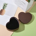 Portagioie a forma di cuore in carta marrone con interno in velluto nero per anelli - 11.5*10*4.2cm / Marrone