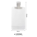 Poche de voyage transparente 100ml avec bouchon pour lotion, format de 15cm x 9cm - 100ml