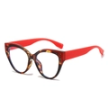 Occhiali da sole cat-eye alla moda con montatura tartarugata retrò e stanghette rosse - Montatura Tartarugata Rossa