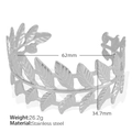 Silver leaf hollow bangle in stainless steel with open design and polished finish - Silver [Leaf Style]