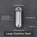Mini stainless steel waterproof capsule container with brushed metal finish, 45mm height - Stainless Steel Large