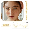 Metallic gold face stickers featuring butterfly and heart patterns style VB-039 - VB-039 (Gold Metallic) / Gold