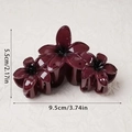 Pinza per capelli a fiori bordeaux scuro con design frangipane dolce e misure 9,5 cm - 9.5CM / Borgogna