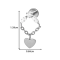 Titanium bow knot heart earring stud with silver finish and cubic zirconia stones - Heart / Silver