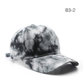Classic baseball cap featuring a unique black and white tie-dye marble texture pattern - Black and White Marble Tie-dye (B3-2)
