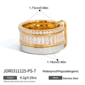 Detaillierte Größen- und Gewichtstabelle für den Gold- und Silber-Zirkon-Ring - Gold und Silber Zweifarbig Mehrschichtig Zirkonia Schraubenstil (JDR0311125-PS-7)