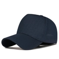 Adjustable dark blue mesh baseball cap with breathable six-panel structure for summer - 5-Panel Style / Navy Blue