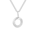 Silver stainless steel necklace featuring a round openwork sunburst pattern pendant - Letter O / Steel Color