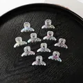 Set of 10 mini iridescent butterfly claw clips in premium acrylic for hair styling - Moon