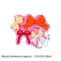 Pink silicone mold with four butterfly bow cavities for DIY fondant and soap making - 3# Multiple Bowknot Combination / Pink