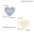 Vue détaillée du moule en silicone en forme de cœur avec lettrage Smile et dimensions - Moule de Couvercle de Rangement Cœur Smile