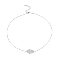 Minimalist silver stainless steel handcuff necklace set with adjustable lobster clasp - Necklace / Steel