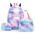 Pink galaxy tie-dye school backpack set including lunch bag and pencil case for students - Starry Tie Dye Style (13)