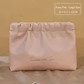 Large rose pink pleated PU makeup bag with Twinkle Little Star text and cloud closure - Large / Rose Pink