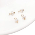 Elegant 4mm white baroque pearl pendant with gold metal ring for DIY jewelry making - 4mm (5 Pcs/Pack) / Pearl
