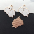 Geist-Emaille-Anhänger-Set mit Vergoldung für Halloween-Schmuck und Bastelprojekte - Weißer Geist 23x26mm (15126)