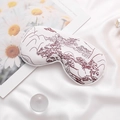 Faux silk sleep mask with red landscape print and soft white elastic headband - Ink Landscape-Red White