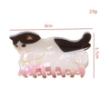 Cute black and white pink gradient cat shark hair claw clip made of durable PVC, 8cm size - Cat Shape / Black White Pink Gradient