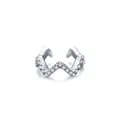 Elegant S925 sterling silver zigzag ear cuff with sparkling pavé-set zircons - 925 Silver / Zigzag Rhinestone Silver (RHE682S)