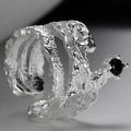 Orecchino a clip in argento S925 con texture lava e pietra di zircone nero - Argento 925 / Argento (Pezzo Singolo)