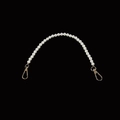 Elegant white faux pearl handbag chain with gold lobster clasps on black background - Faux Pearl Chain 80cm