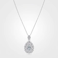 Luxurious S925 sterling silver pear-shaped pendant necklace with sparkling diamonds - S925 Sterling Silver Sparkling Water Drop Style