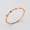 Industrial style screw nut bracelet in elegant rose gold finish for men and women - Size 17 / Bangle / Rose Gold