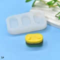 Moule en silicone à trois cavités ovales pour biscuits cerises DIY avec modèle d'exemple - S#