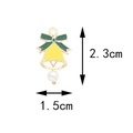 Golden Christmas bell pendant with green bow and white pearl, size 2.3cm x 1.5cm - 4# Yellow Bell with Pearl (1.5CM×2.3CM)