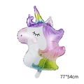 Palloncino unicorno 3D in alluminio bianco e arcobaleno per compleanni, misura 77x54cm - Simpatica testa di unicorno-77*54cm