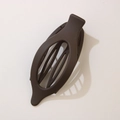 Brown matte oval duckbill hair clip with unique double-layer wrap around design for women - Matte Dark Coffee