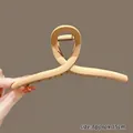 Matte beige oversized 15cm shark hair claw clip for thick hair styling - Matte Light Coffee-15cm