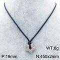 Collana con ciondolo a stella d'argento e cordino nero su espositore grigio - Stella Color Acciaio (KN292236-Z)