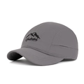 Dark grey quick-dry short brim baseball cap with mountain embroidery for outdoor sports - Dark Grey Mountain Embroidery (Grey 2)