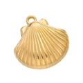 Golden shell-shaped stainless steel pendant with top ring for DIY jewelry making - 504# Large Shell Pendant Only / 20.5*21mm (2 Pieces/Pack) / Gold