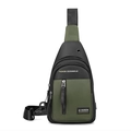 Men's crossbody sling bag in black and military green contrast with multiple pockets - Style 2 / Army Green